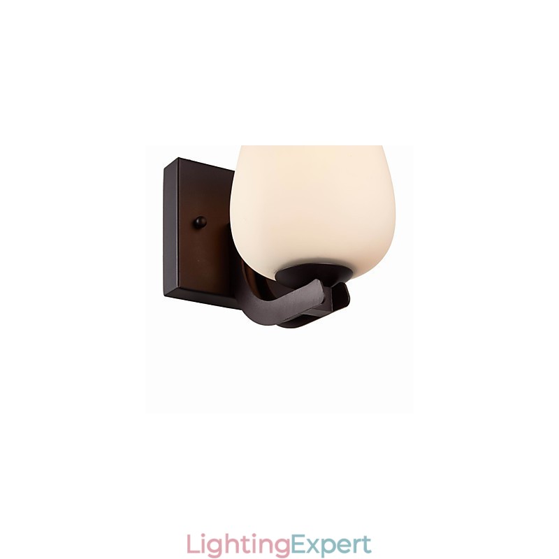 Iron Wall Lamp with Glass Shade Classic Modern Lighting Wall Sconces