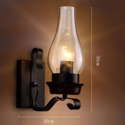Retro Rustic Nordic Glass Wall Lamp Bedroom Bedside Wall Sconce Vintage Industrial Wall Light Fixtures