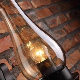 Retro Rustic Nordic Glass Wall Lamp Bedroom Bedside Wall Sconce Vintage Industrial Wall Light Fixtures