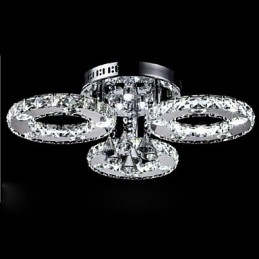 Modern Contemporary Crystal Chrome Metal Flush Mount