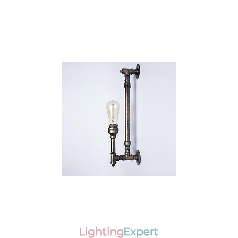 Wroguht Iron Water Pipe Wall Lamp Vintage Aisle Lights Loft Iron Wall Lamp Edison Incandescent Light Bulb FJ DB2 046A0