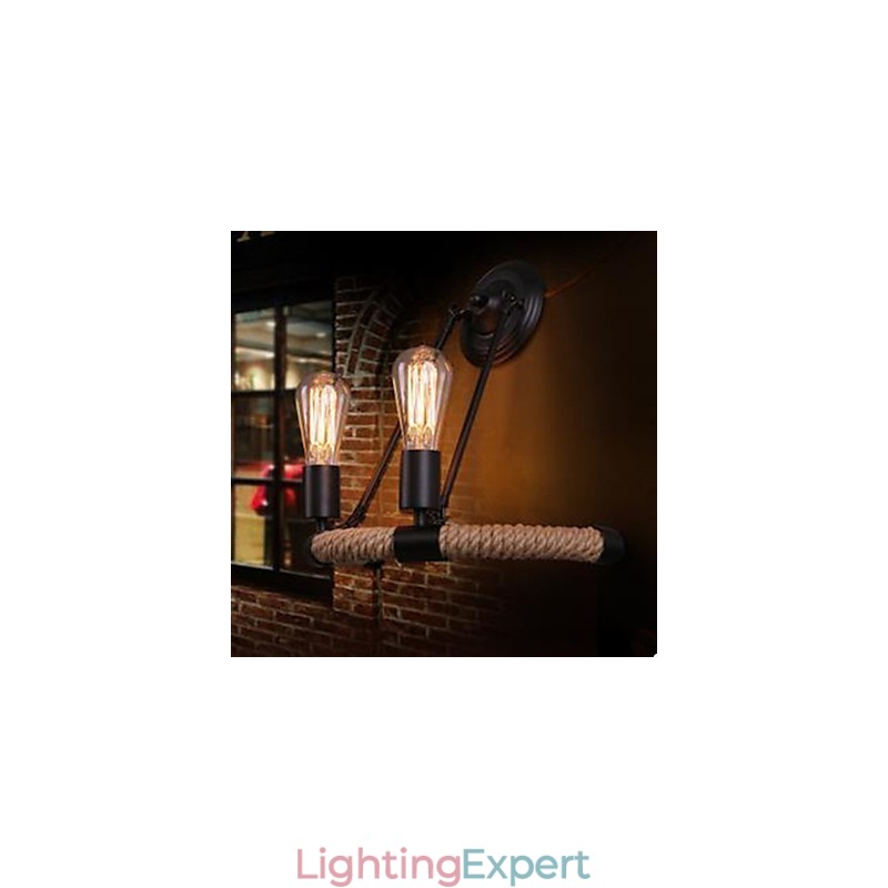 Contracted Balcony Stair Lamp Semicircle Hemp Rope Wall Lamp