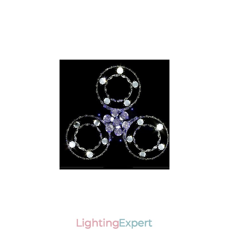 Modern Contemporary Crystal Chrome Metal Flush Mount