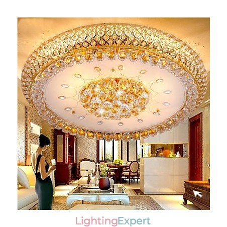 Round Crystal Absorb Dome Light Ceiling Lamp Diameter 80CM Contains 15 Bulbs