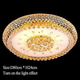 Round Crystal Absorb Dome Light Ceiling Lamp Diameter 80CM Contains 15 Bulbs