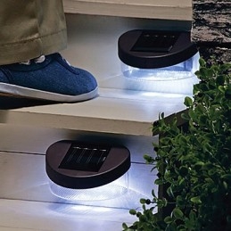 White Light Solar Light Path Wall Landscape Mount Garden Fence Light
