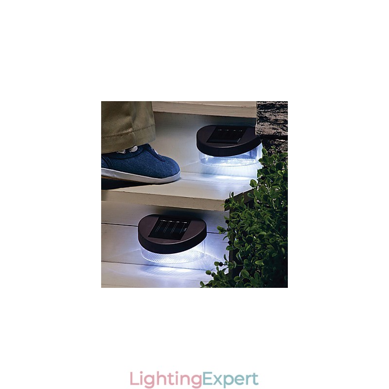 White Light Solar Light Path Wall Landscape Mount Garden Fence Light