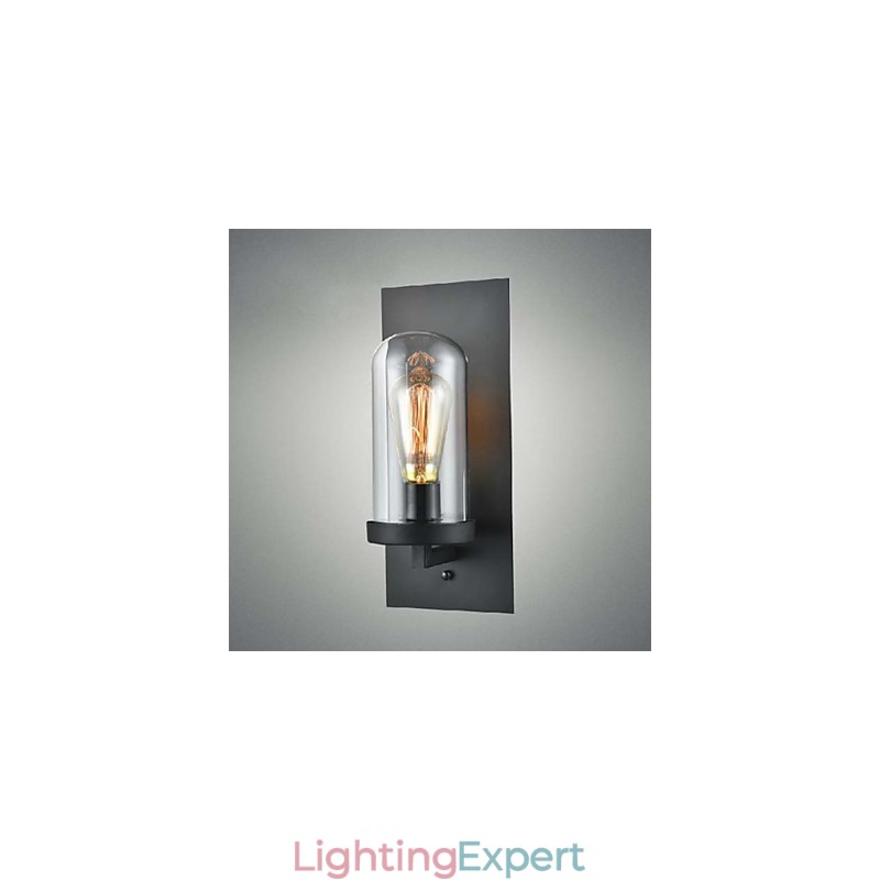 Rustic Style Fixtures Iron Glass Wall Sconce Retro Wall Lamp Light From US