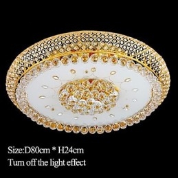 Round Crystal Absorb Dome Light Ceiling Lamp Diameter 80CM Contains 15 Bulbs
