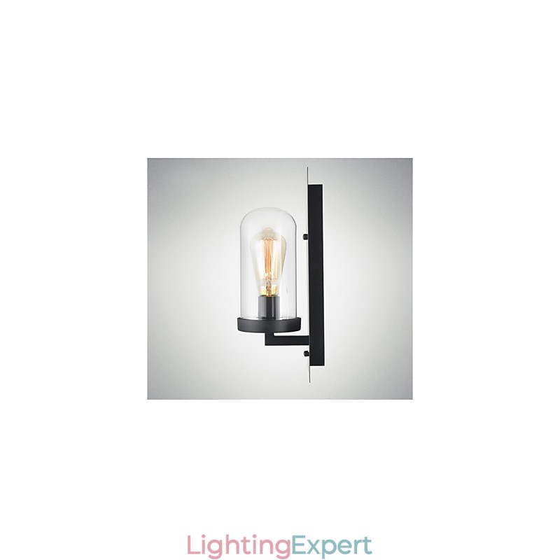 Rustic Style Fixtures Iron Glass Wall Sconce Retro Wall Lamp Light From US