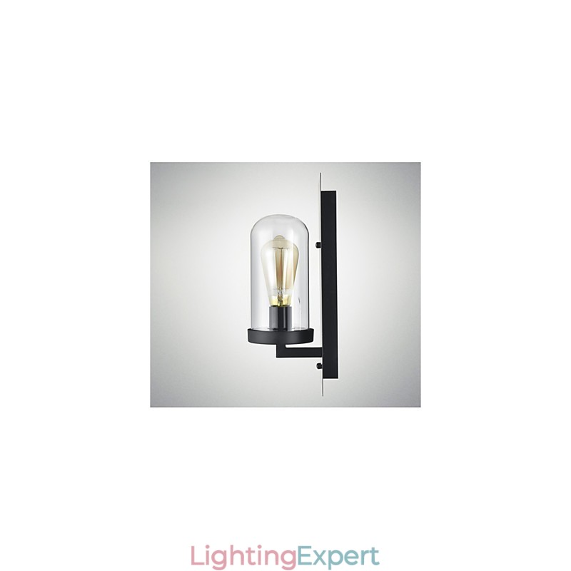 Rustic Style Fixtures Iron Glass Wall Sconce Retro Wall Lamp Light From US