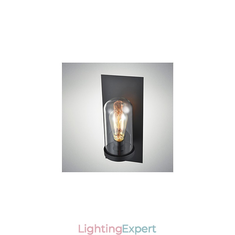 Rustic Style Fixtures Iron Glass Wall Sconce Retro Wall Lamp Light From US