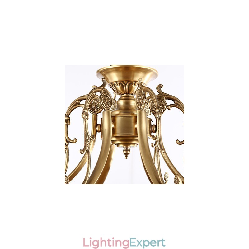 Traditional Classic Rustic Lodge Brass Metal Flush Mount