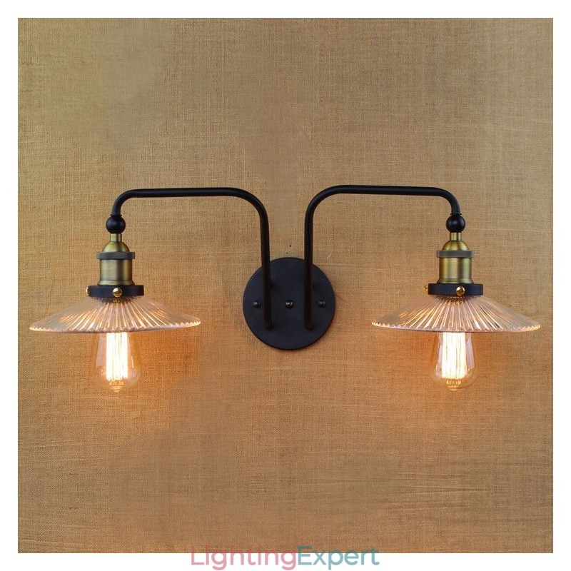 Industrial Nordic Style Creative Personality Bedroom Interior Mediterranean Cafe Wall Glass Double Iron