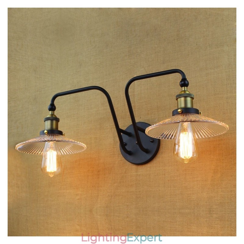 Industrial Nordic Style Creative Personality Bedroom Interior Mediterranean Cafe Wall Glass Double Iron