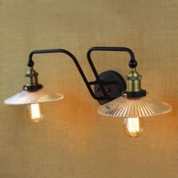 Industrial Nordic Style Creative Personality Bedroom Interior Mediterranean Cafe Wall Glass Double Iron