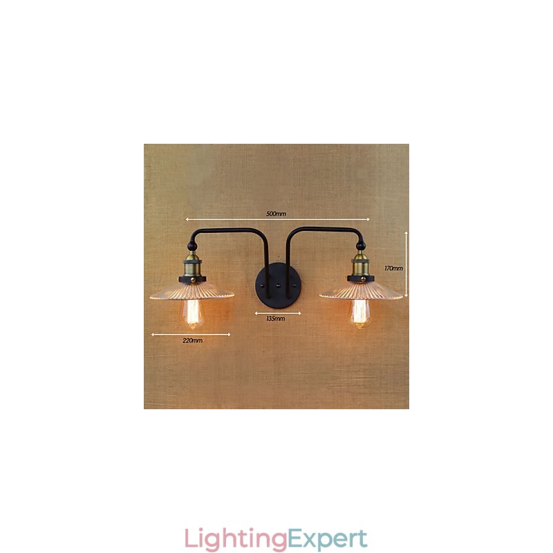 Industrial Nordic Style Creative Personality Bedroom Interior Mediterranean Cafe Wall Glass Double Iron