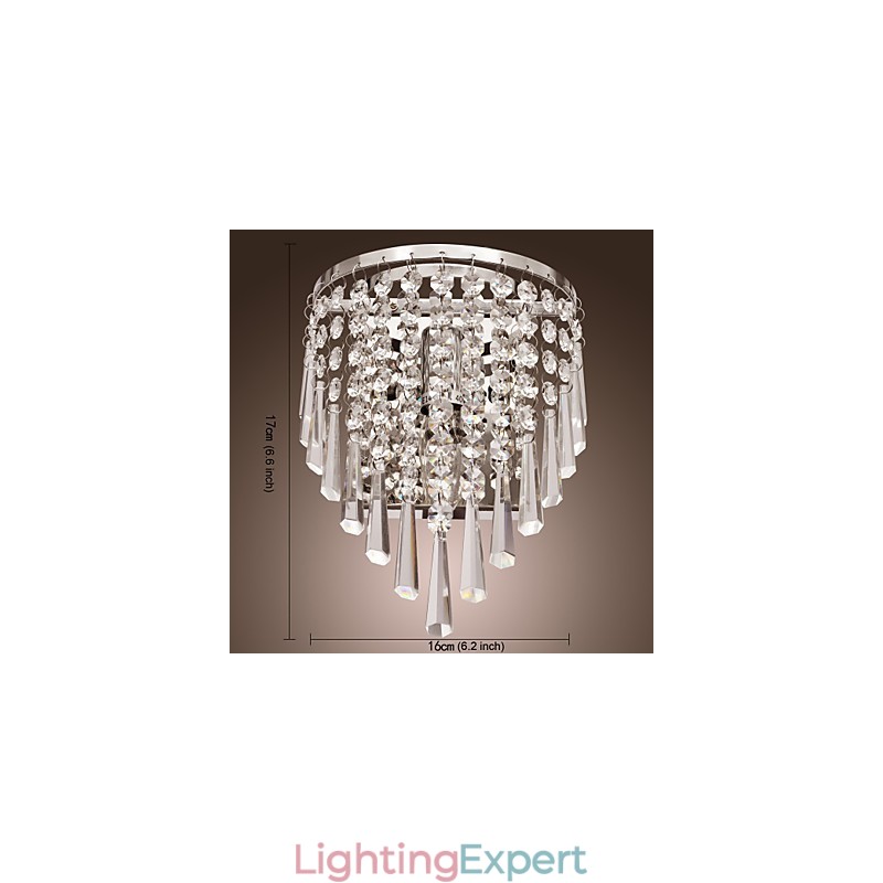 Semi Circular Wall light in Crystal Feature