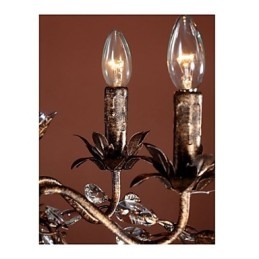 Vintage Candle Style Antique Brass Metal Chandelier