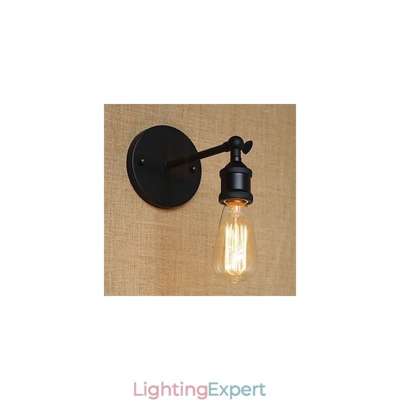 American Restaurant Bar Cafe Bedside Aisle Minimalist Black Wrought Iron Wall Sconce