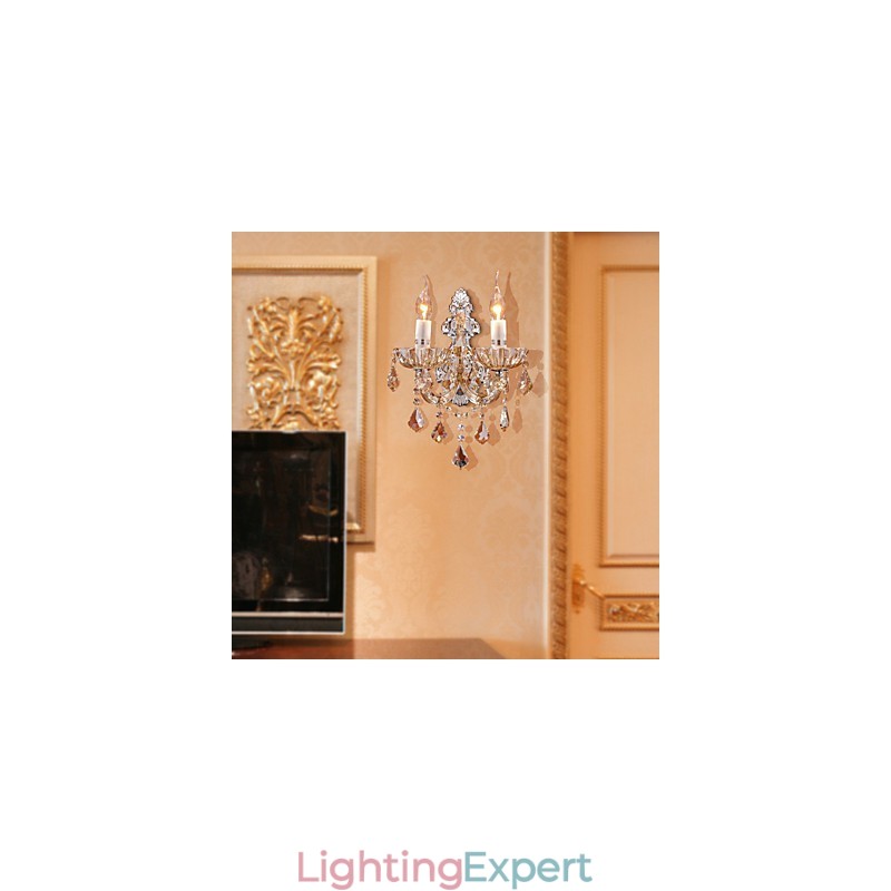 Elegant Crystal Wall Light with 2 Lights