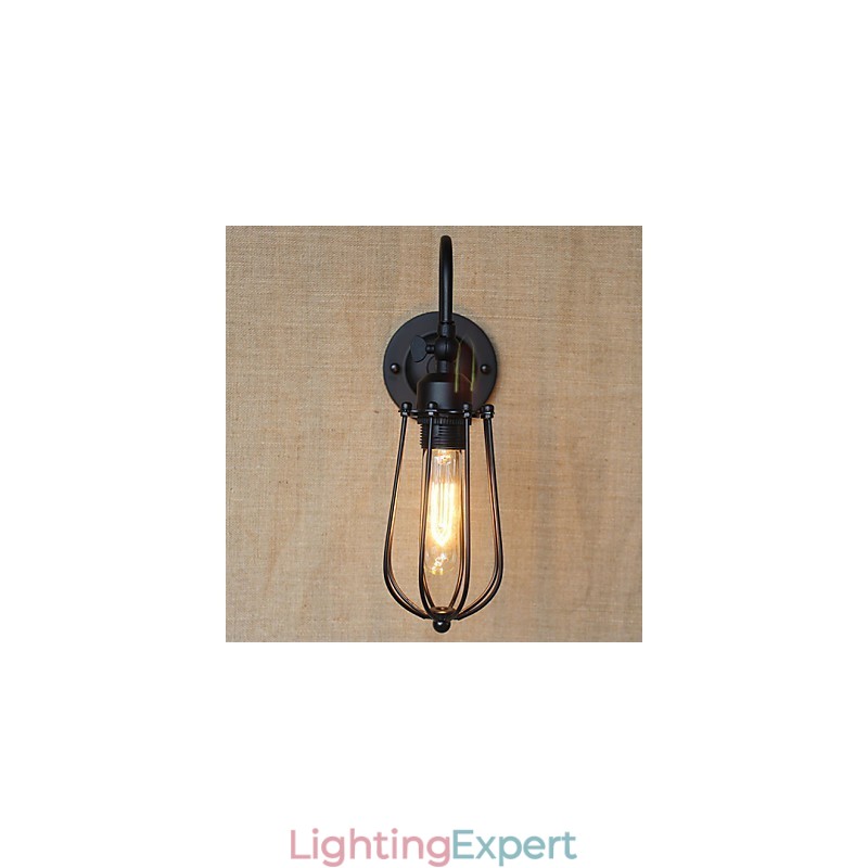 American Country Living Room Lamp Bedroom Balcony Minimalist Matte Black Bedside Lamp Decorative Art Wall