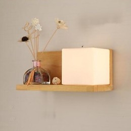 Creative Contemporary And Contracted Solid Wood Glass Wall Lamp