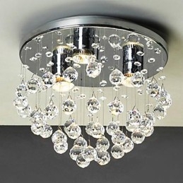 Modern Contemporary Crystal Mini Style Electroplated Flush Mount