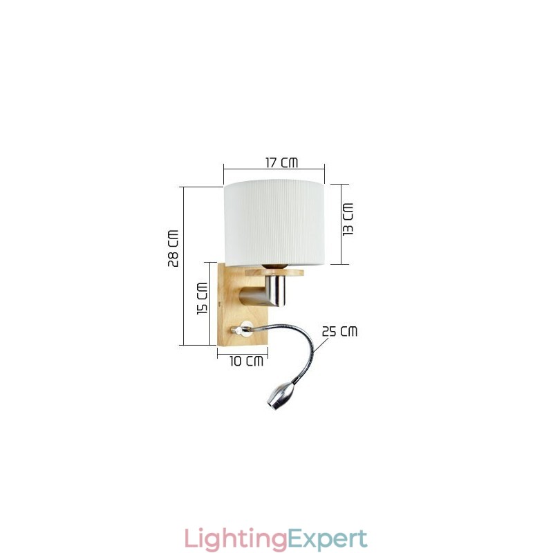 Wall Lamp One Light with Reading Light