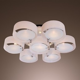 Modern Contemporary Chrome Metal Chandelier Flush Mount
