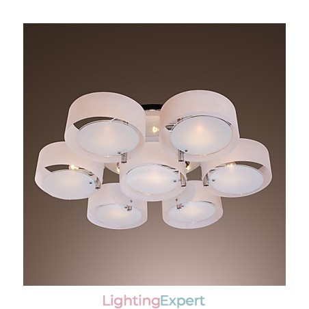 Modern Contemporary Chrome Metal Chandelier Flush Mount
