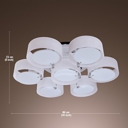 Modern Contemporary Chrome Metal Chandelier Flush Mount