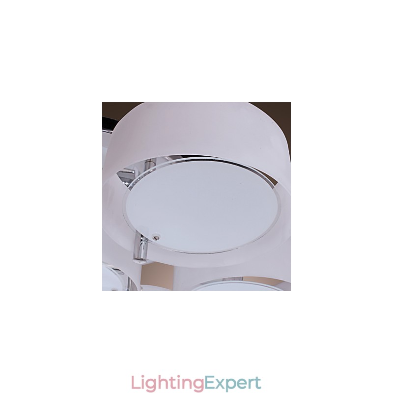 Modern Contemporary Chrome Metal Chandelier Flush Mount