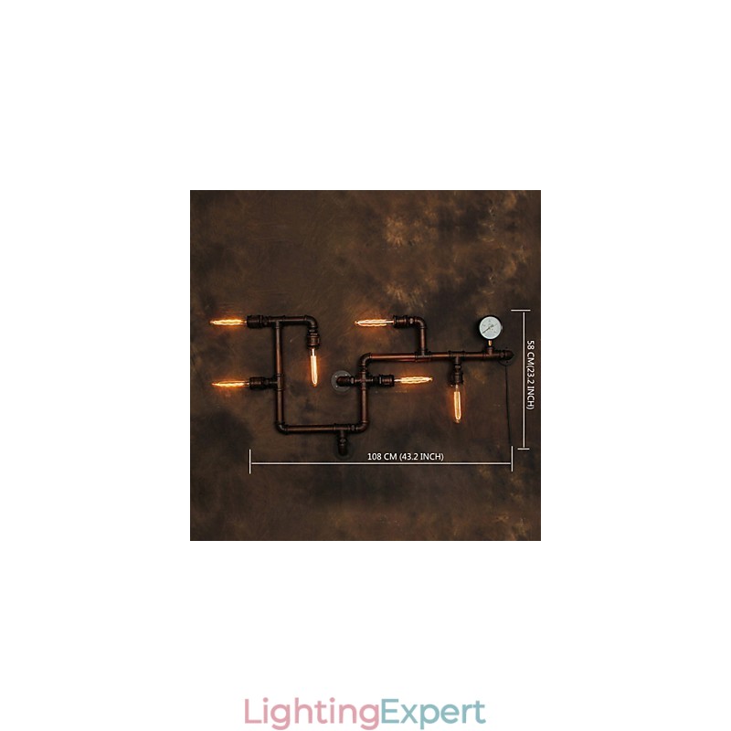 Wall Lamp Wall Sconces 6 Lights Bronze Finsh Industrial Style Rustic Lodge Metal