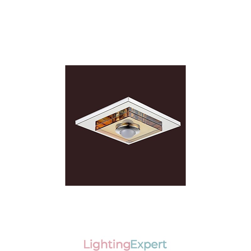 Amber Crystal Ceiling light 1 light Flush Mounted