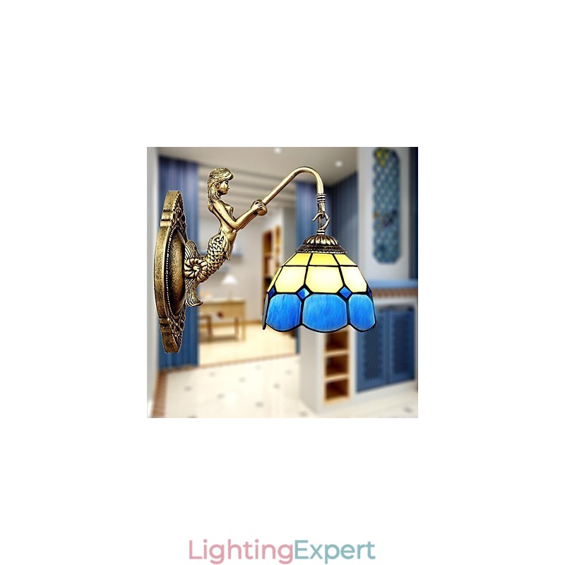Europe Type Restoring Ancient Ways Wall Lamp Creative Mediterranean Glass Lights