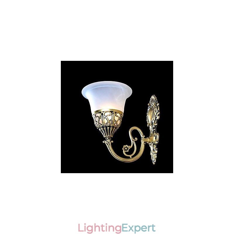 Bronze Wall Sconces Lights Moire Glass European Retro Classic 220V