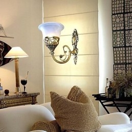 Bronze Wall Sconces Lights Moire Glass European Retro Classic 220V