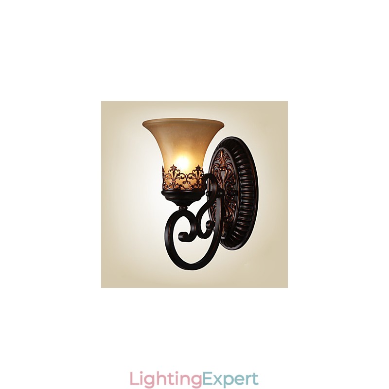 Vintage Wall Lamps 1 Light with Resin Material Glass Shade Bed Room Living Room Hallway Lights
