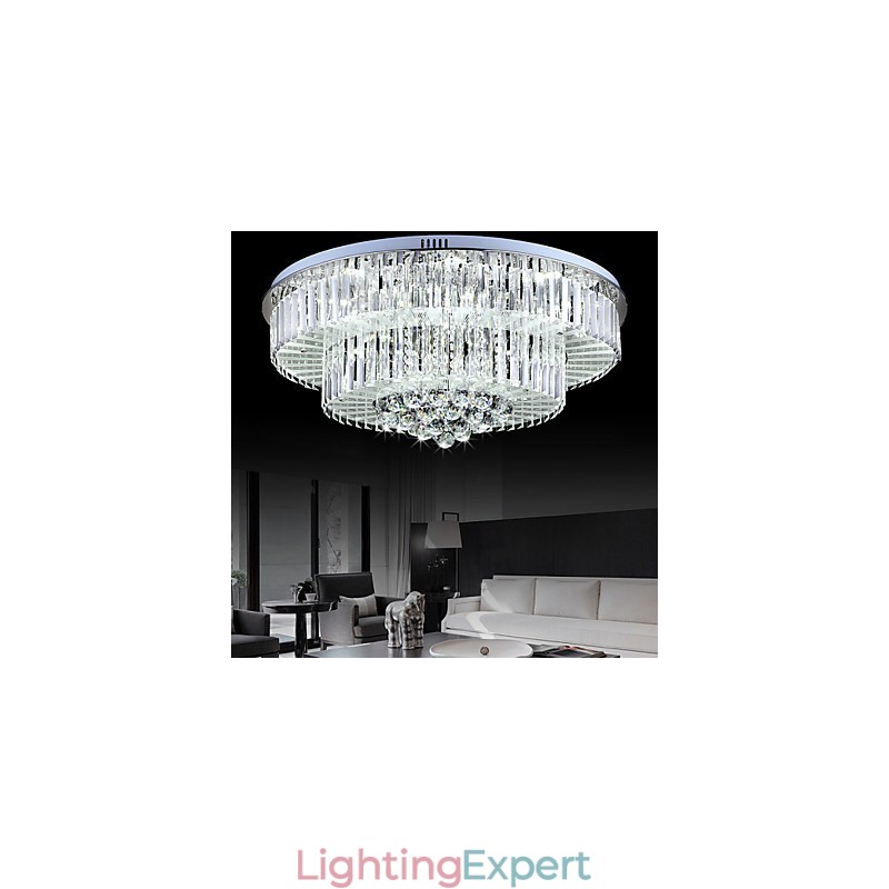 Flush Mount with Remote Control Modern Contemporary Glass