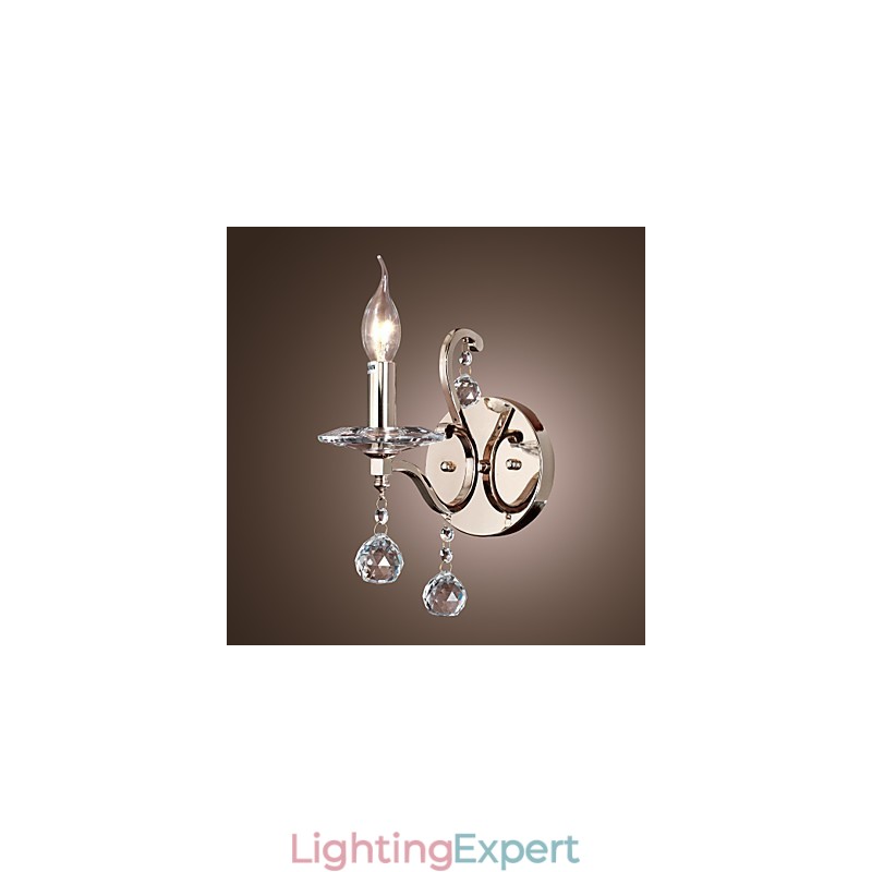 Crystal Candle Wall Lights Modern Contemporary Metal