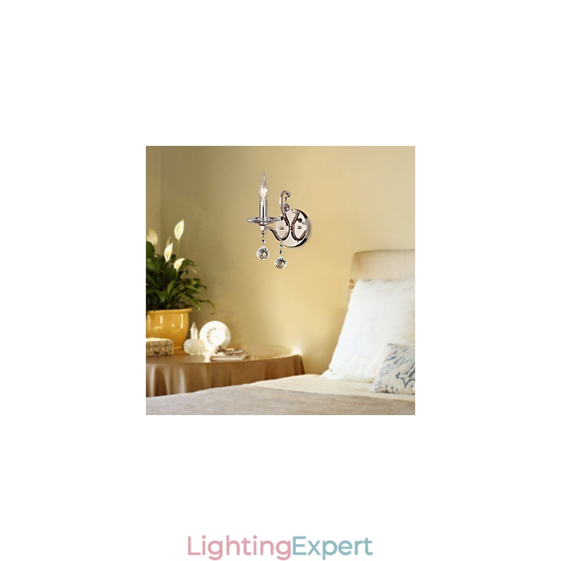 Crystal Candle Wall Lights Modern Contemporary Metal