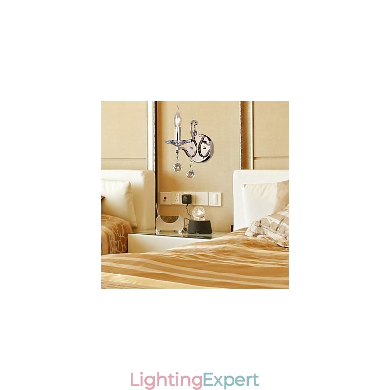 Crystal Candle Wall Lights Modern Contemporary Metal