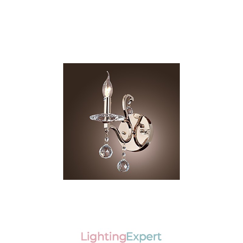 Crystal Candle Wall Lights Modern Contemporary Metal