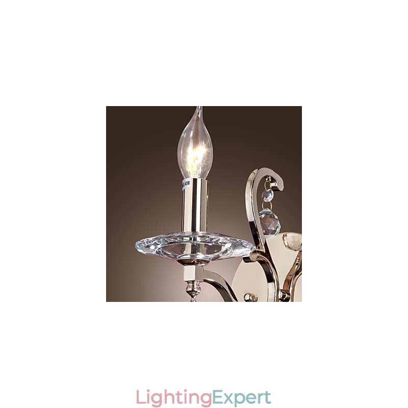Crystal Candle Wall Lights Modern Contemporary Metal