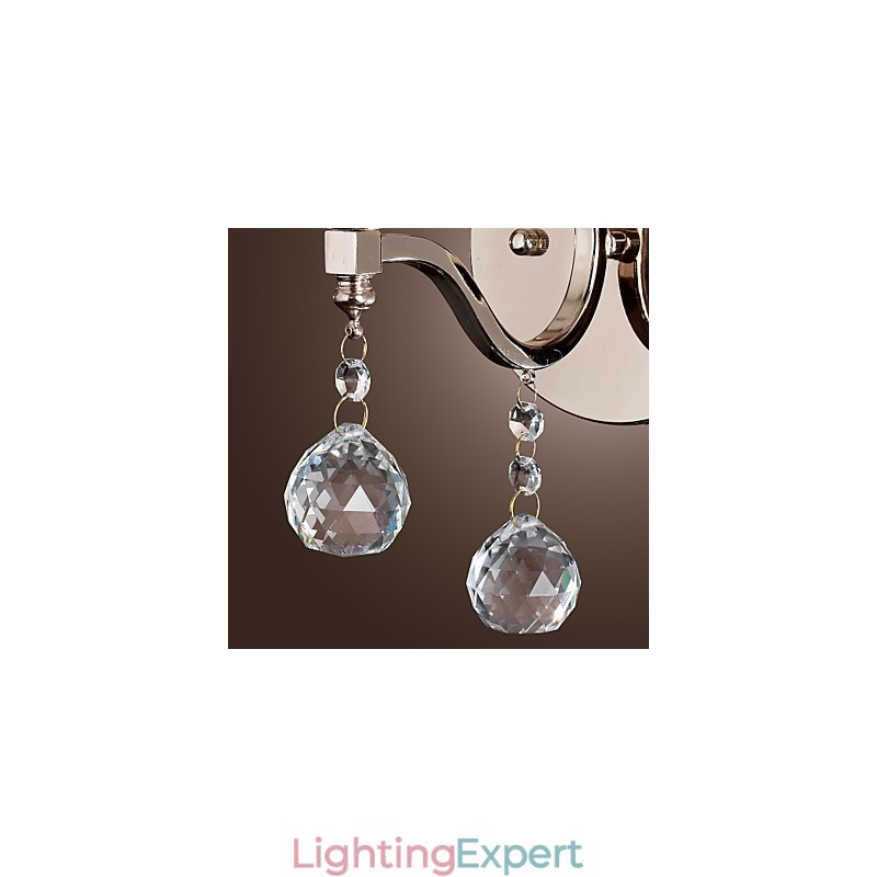 Crystal Candle Wall Lights Modern Contemporary Metal