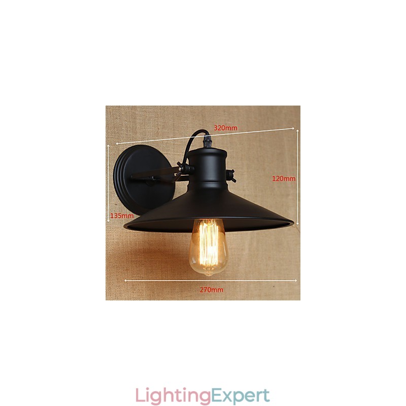 Retro Modern Creative Industrial Wind Black Paint Shop Warehouse Bar Cafe Hotel Iron Wall Lamp