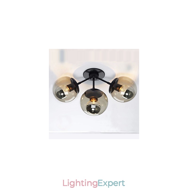 Wall Sconces Glass ball 3Lights Outdoor Indoor Wall Lightsl Rustic Lodge Metal