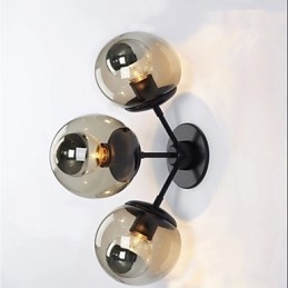 Wall Sconces Glass ball 3Lights Outdoor Indoor Wall Lightsl Rustic Lodge Metal