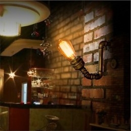 American Village Loft Industrial Edison Style Vintage Wall Light Lamp Retro Water Pipe Lamp Wall Sconce